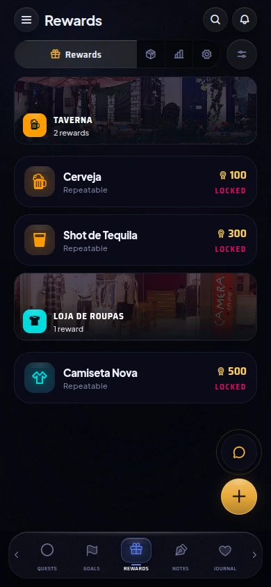 Rewards store with treats priced in credits.